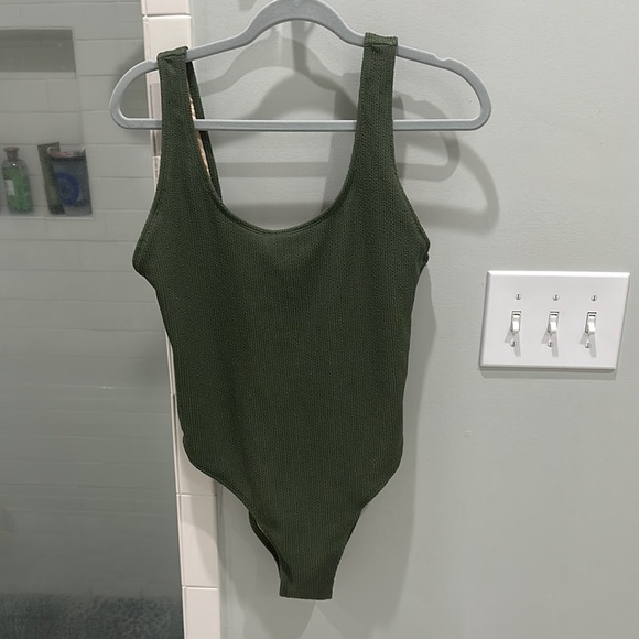 Women’s Olive Green One Piece Swimsuit - Picture 1 of 7